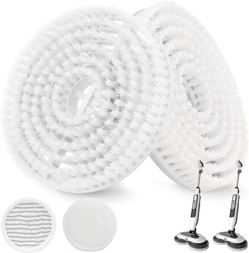 Brush for Shark Steam Mop, Upgraded Steam Mop Replacement Brush Heads for Shark Steam and Scrub Mop S7000/S7001/S8021/S8001 for Deep Clean Kitchens and Bathrooms (2 Blue Brush and 2 White Pads)