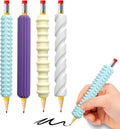 Pencil Grips, 4-Pack Textured Silicone Sleeves for Mechanical Pencils, Sensory Fidget ADHD Tool for Kids and Adults, Quiet Fidget Tools for Classroom Focus, Anxiety Relief (Pastel Mist Set)