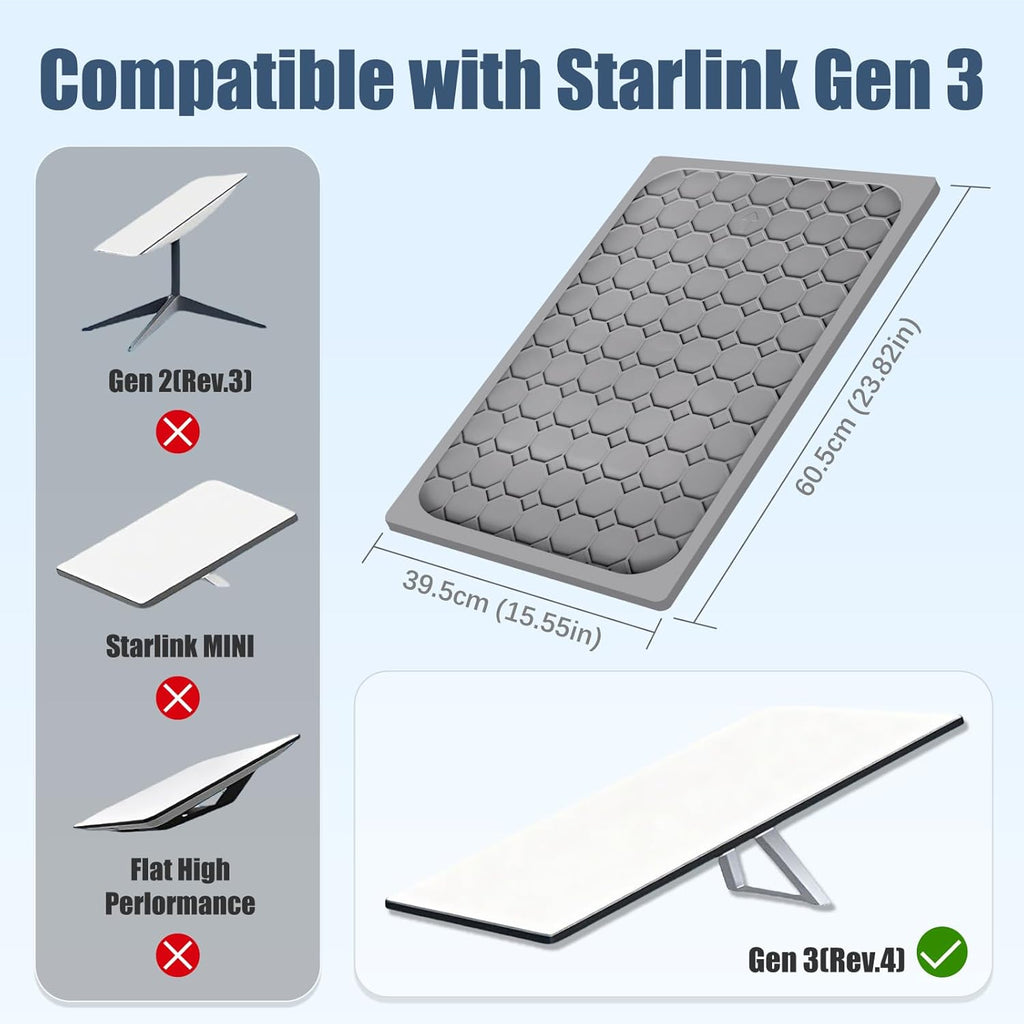 Starlink Gen 3 Protective Cover Case, Silicone Protector Cover for for Standard Satellite Dish, Waterproof, Holes Can Drain Water, Impact Resistant to Rocks/Sand/Hail