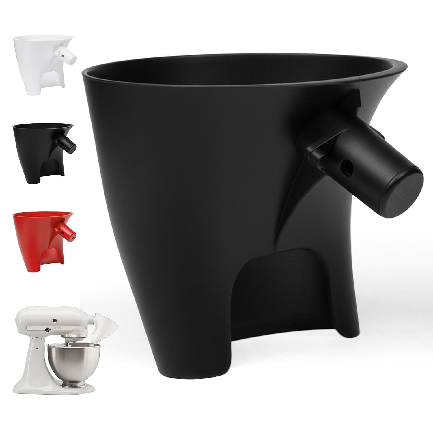 Flour Funnel for Kitchen Aid Mixer, 2pc Plastic Flour Funnel Attachment for KitchenAid Stand Mixer, for 4.5–5qt Tilt-Head Models, Suitable for Flour, Sugar, and Egg Liquid