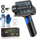 Electric Grill Brush with Dual Safety Lock - 2026 TikTok Ideal Gift for Men Dad Husband, Professional BBQ Cleaner with Submersible 304 SS Head, Splash-Proof Scrubber for Grill (Blue Button)