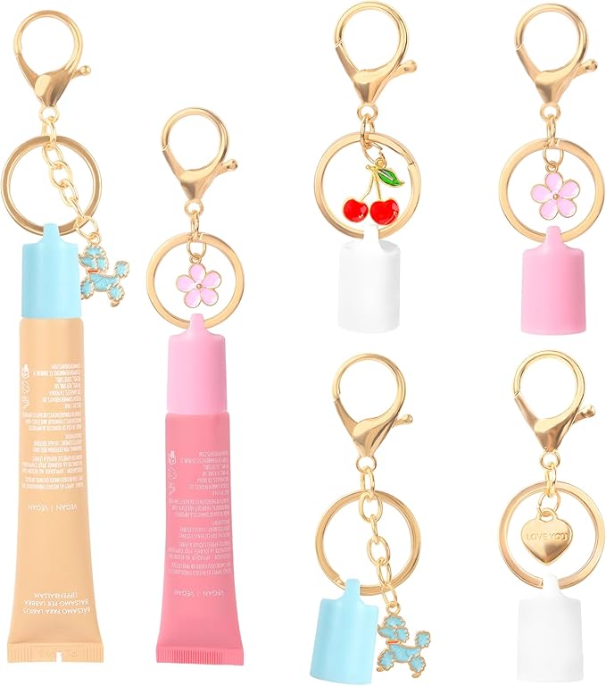 Lip Gloss Keychain for Summer Fridays 0.5 Oz Lip Balm keychain, lip gloss keychain, valentines day gifts（No Lip Balm）