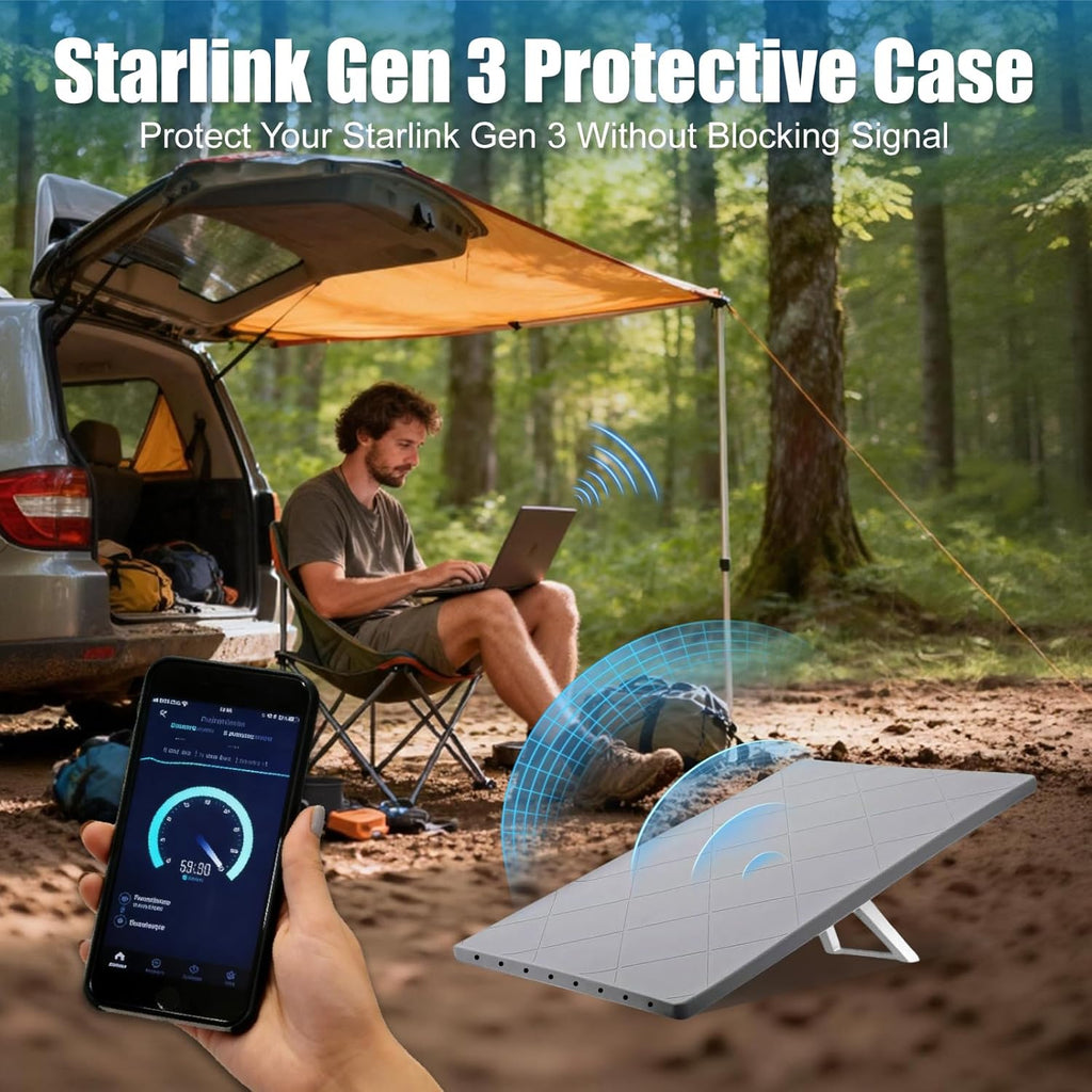 Starlink Gen 3 Protective Cover Case, Silicone Protector Cover for for Standard Satellite Dish, Waterproof, Holes Can Drain Water, Impact Resistant to Rocks/Sand/Hail