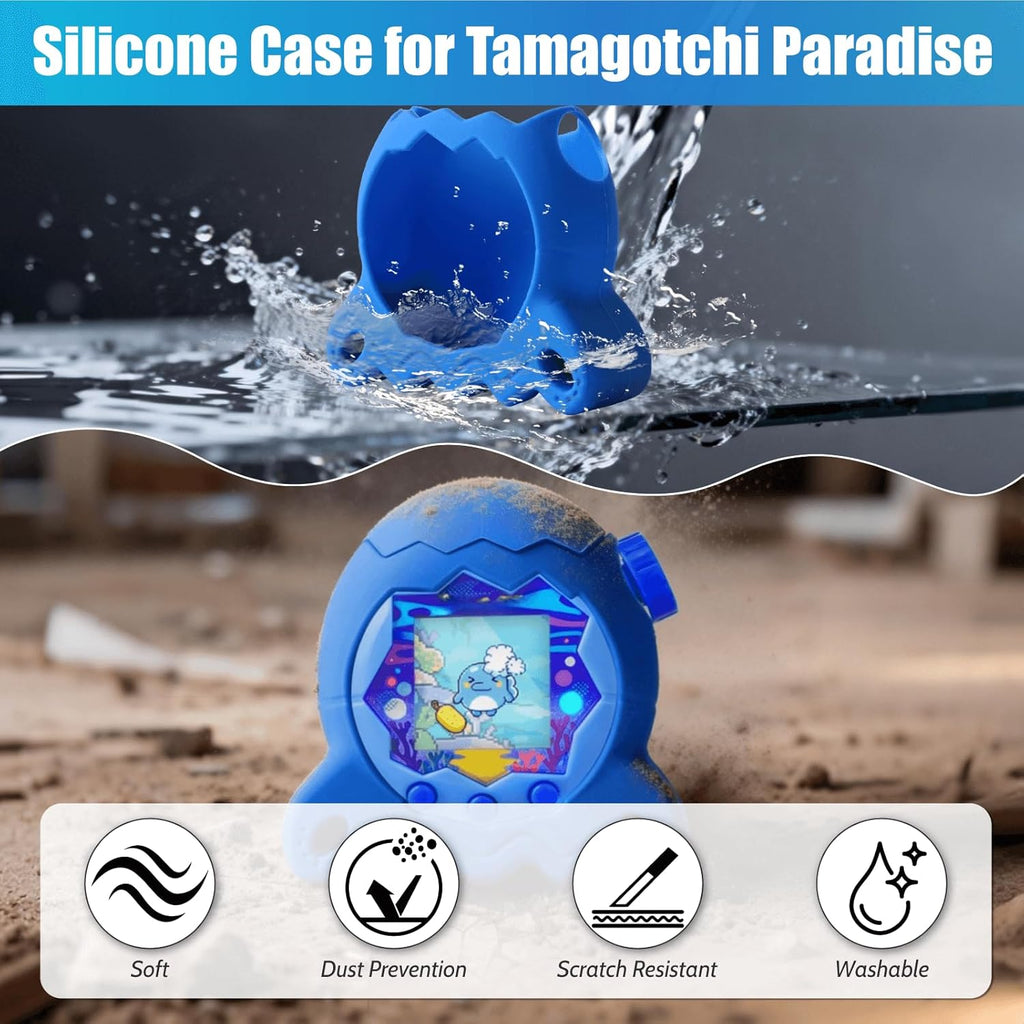 Silicone Case for Tamagotchi Paradise Electronic Pet, Protective Cover with Screen Protector and Lanyard for Tamagotchi Paradise Accessories