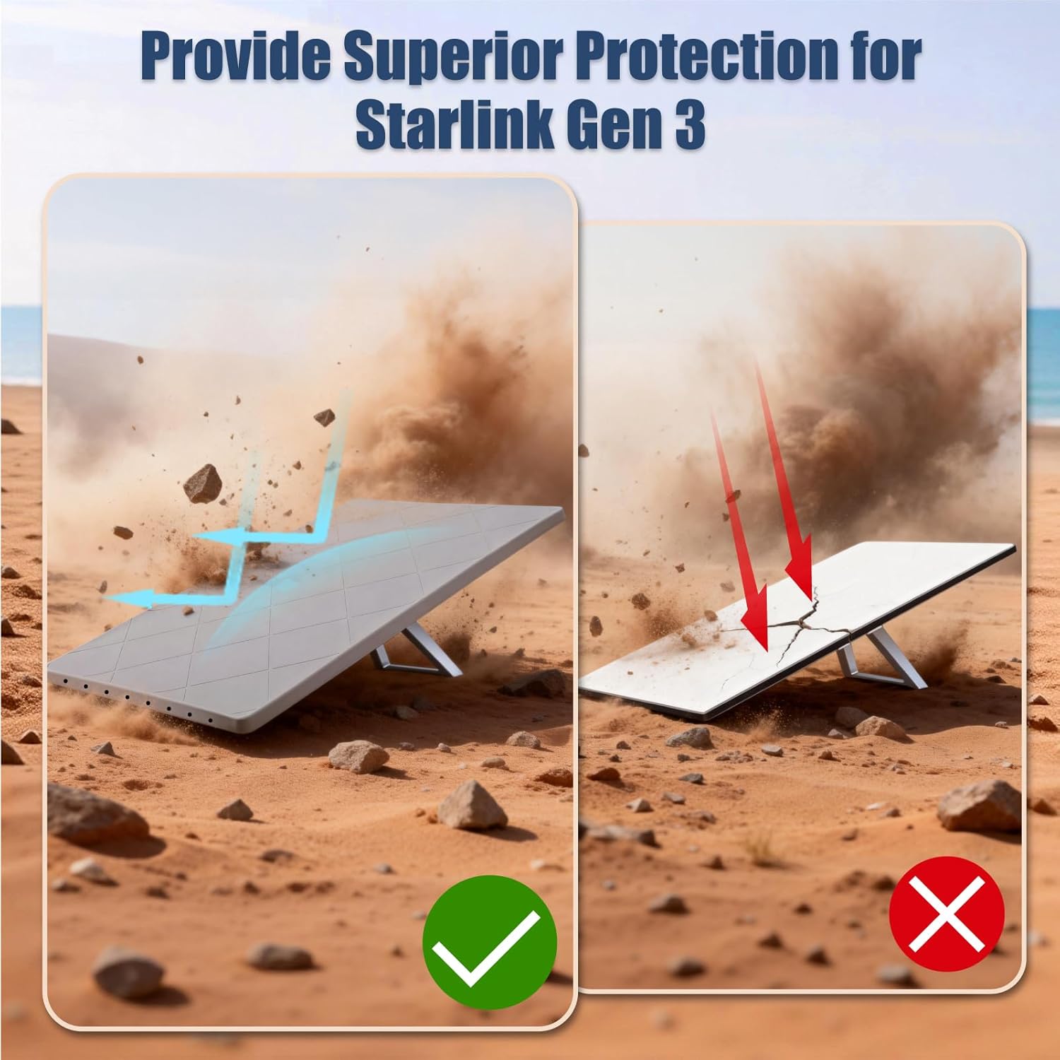 Starlink Gen 3 Protective Cover Case, Silicone Protector Cover for for Standard Satellite Dish, Waterproof, Holes Can Drain Water, Impact Resistant to Rocks/Sand/Hail