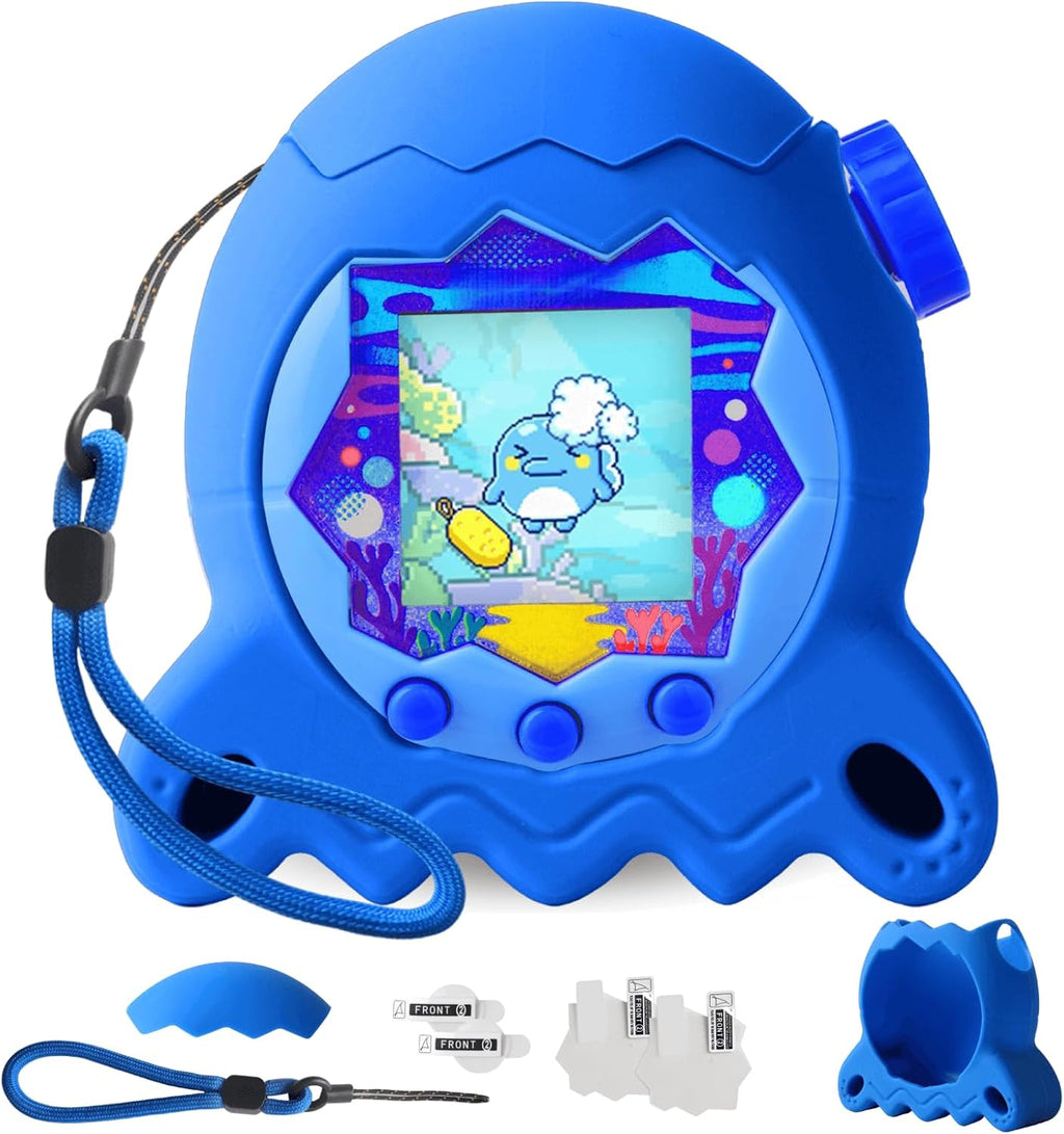 Silicone Case for Tamagotchi Paradise Electronic Pet, Protective Cover with Screen Protector and Lanyard for Tamagotchi Paradise Accessories