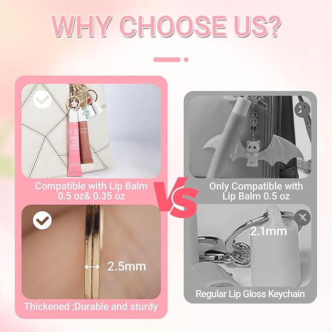 Lip Gloss Keychain for Summer Fridays 0.5 Oz Lip Balm keychain, lip gloss keychain, valentines day gifts（No Lip Balm）