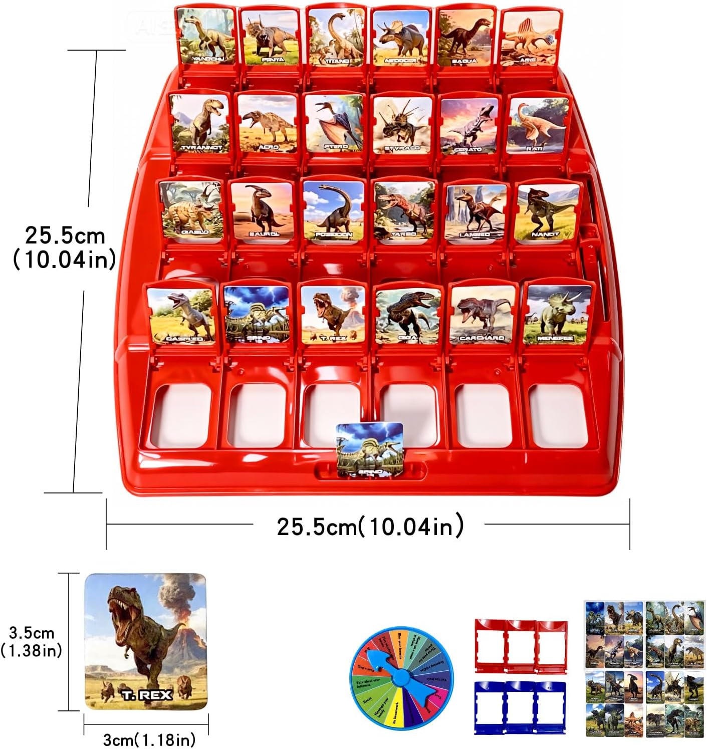 Guessing Board Game for Kids & Adults, Who is It, Dinosaur Animals for 2 Players, Fun Puzzle Game for Travel, Parties & Game Night