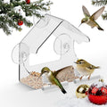 Clear Window Bird Feeder for Outside - Strongest Suction Cups 360° View Acrylic Design, Easy Fill & Clean Removable Tray-Perfect Christmasfor Gifts Bird Lovers, Kids, Grandparents,Cat Owners