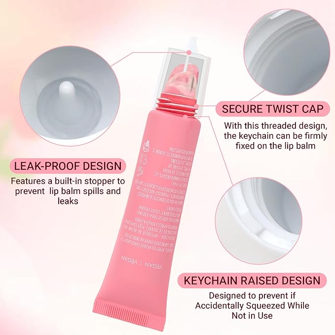 Lip Gloss Keychain for Summer Fridays 0.5 Oz Lip Balm keychain, lip gloss keychain, valentines day gifts（No Lip Balm）