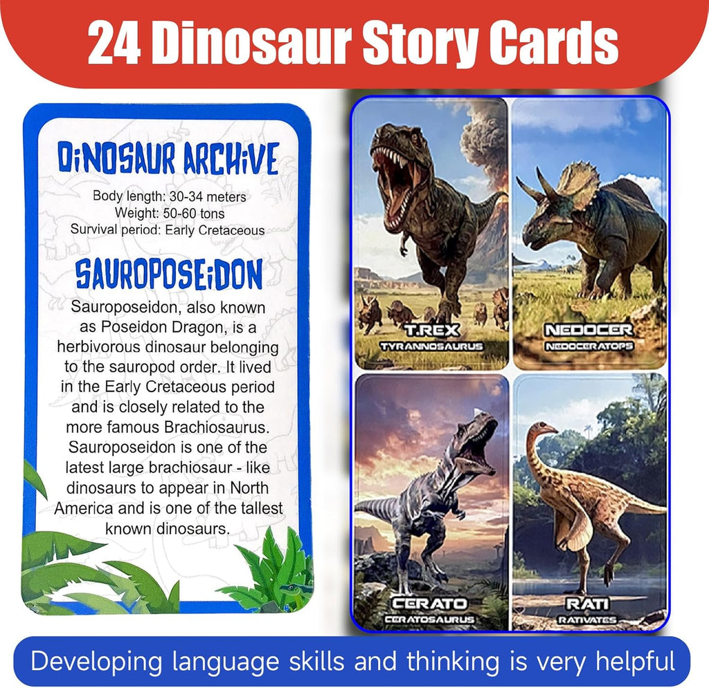 Guessing Board Game for Kids & Adults, Who is It, Dinosaur Animals for 2 Players, Fun Puzzle Game for Travel, Parties & Game Night