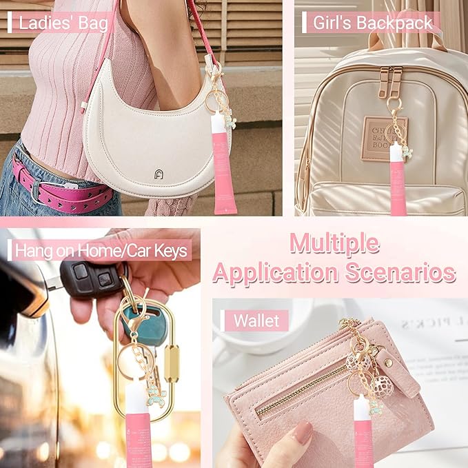 Lip Gloss Keychain for Summer Fridays 0.5 Oz Lip Balm keychain, lip gloss keychain, valentines day gifts（No Lip Balm）